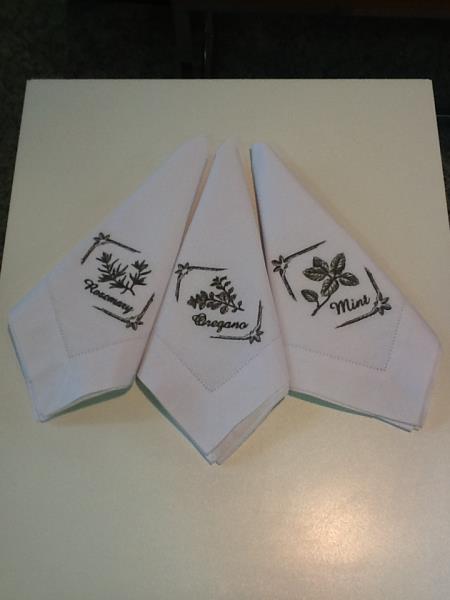 GUARDANAPO BRANCO PERCAL BORD ERVAS