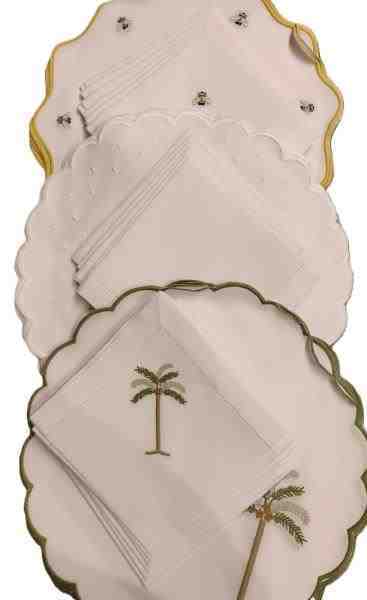 JOGO AMERICANO REDONDO BORDADOS – 6 PEÇAS