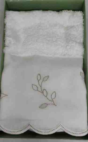 TOALHA LAVABO CIRANDA DE LENOX BRANCO / PRATA