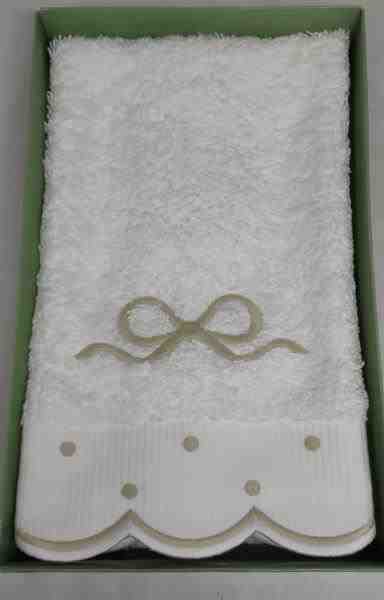 TOALHA LAVABO FELPA LAÇO BEGE