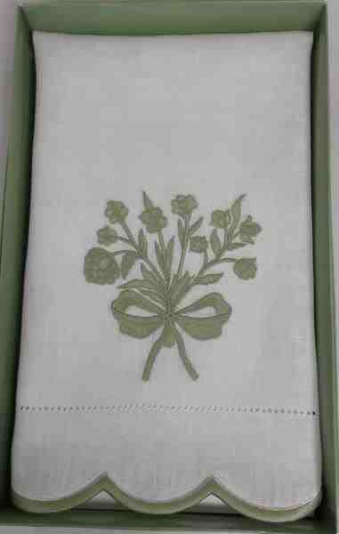 TOALHA LAVABO LINHO BOUQUET REAL CELADON