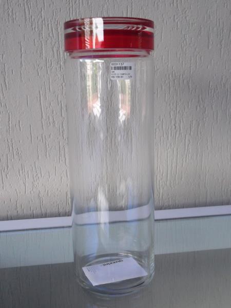 POTE C/ TAMPA LATINA 1900 CC VERMELHO EM VIDRO