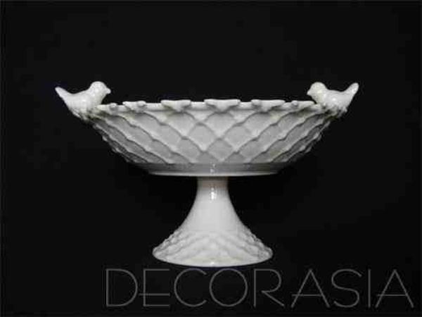 FRUTEIRA PORCELANA C/ 2 PASSAROS PEQ