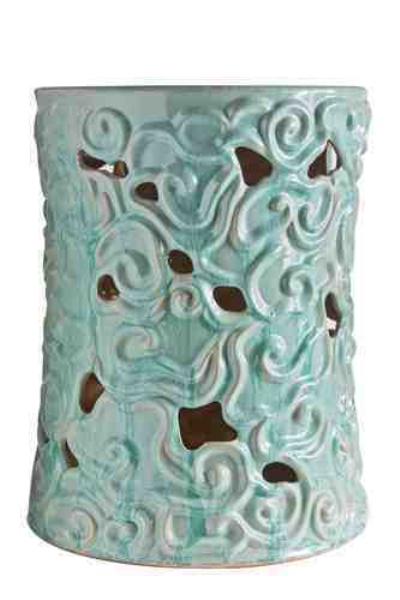 BANQUETA FLORES RELEVO AZUL