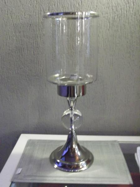 NICKEL PLATED HURRICANE LAMP