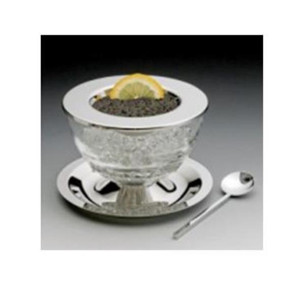 PORTA CAVIAR RED 14CM C/ COLHER PRATA