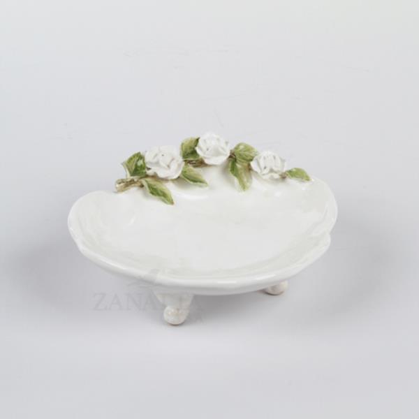 SABONETEIRA NICE C/ROSAS BRANCAS/FOLHAS VERDES