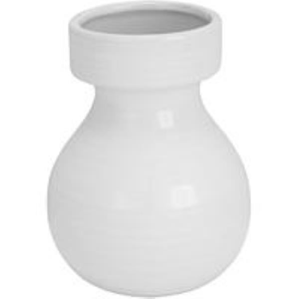 VASO 12X12X16 CM ENJOY RINGS CERAM BRANCO