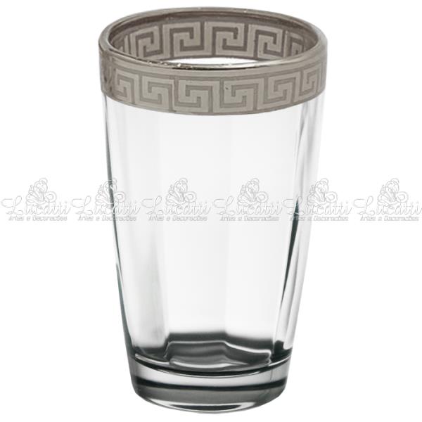 JG 6 COPOS LONG DRINK CRISTAL VERSAT PRATA 450ML