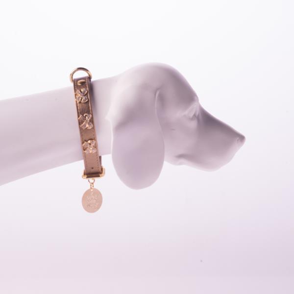 COLEIRA COURO SINTETICO COM STRASS