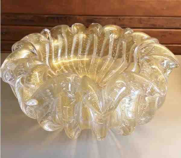 CENTRO DE MESA NICE 38 CRISTAL TRANSL OURO 24K