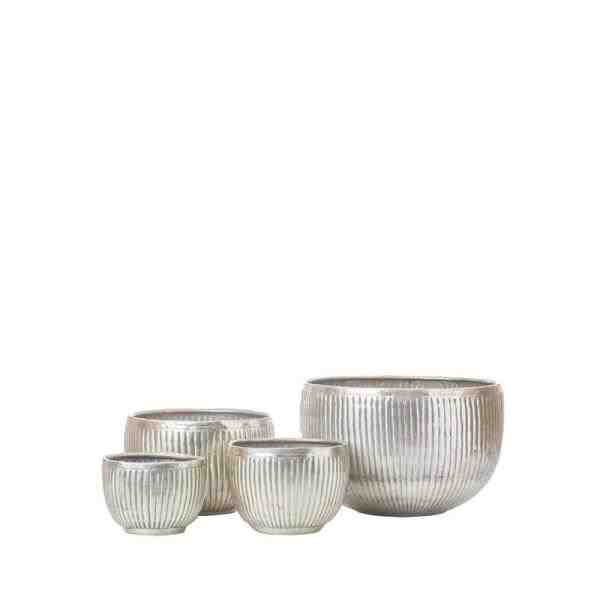 VASO RANHURA PRATA ANTIGA ALUM G