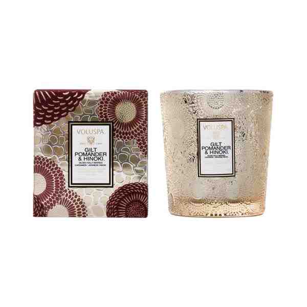 VELA COPO VIDRO CLASSICO 60H GILT POMANDER E HINOKI