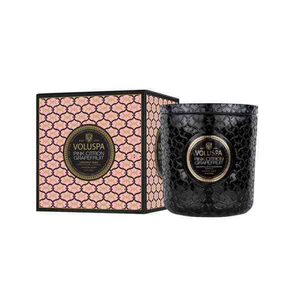 VELA POTE VIDRO LUXE 80H PINK CITRON GRAPERFRUIT