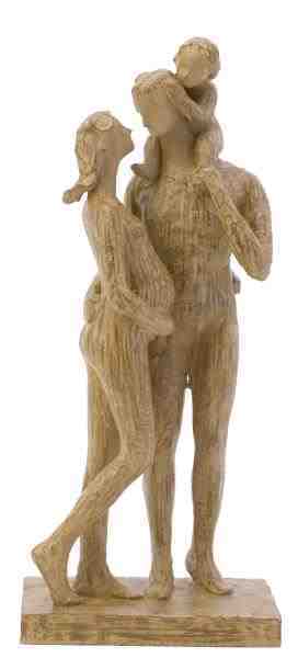 ESCULTURA FAMILIA GRAVIDA COM BASE RESINA