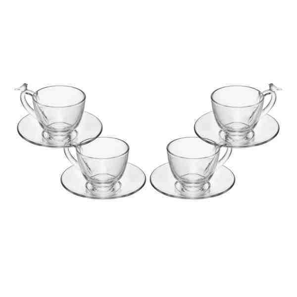 CONJUNTO 04 XICARAS DE CAFE CRISTAL ECOLOGICO COM PIRES BIRD 80ML