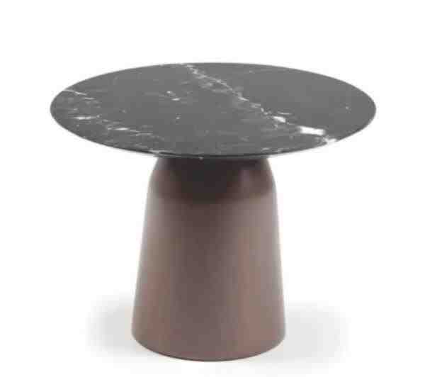 MESA REDONDA ALEXANDRIA TAMPO LAMINADO METALIZADO CAPUCCINO