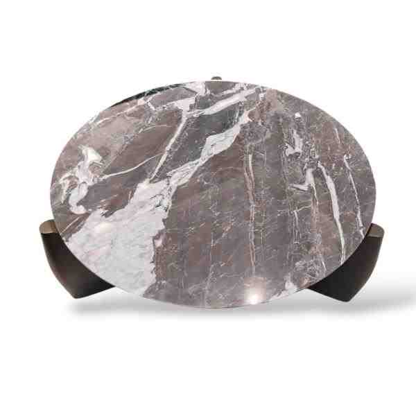 MESA CENTRO CAVALO/ MESA REINO 1,00 X 1,06 X 0,36 TAMPO MAR,ORE GRANITO  BASE LAQUEADA METALIZADO