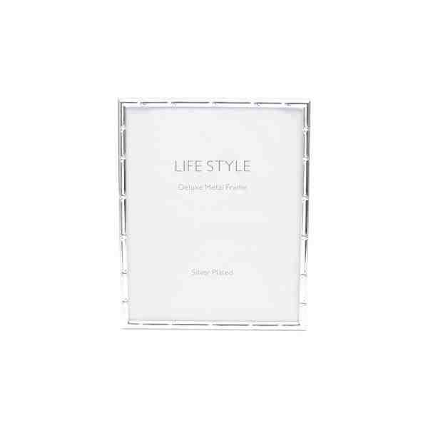 PORTA RETRATO AÇO BAMBU PRATEADO 13 X18 CM