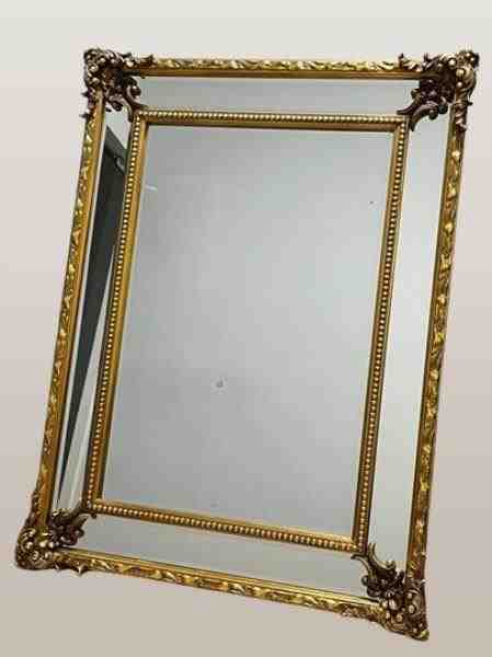 ESPELHO EMOLDURADO RETANGULAR  DOURADO 94 X 125
