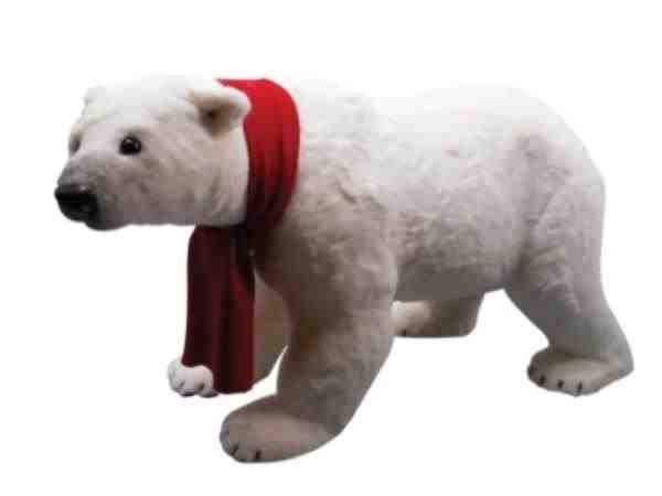 URSO POLAR GIGANTE COM CACHECOL DE L VERMELHO