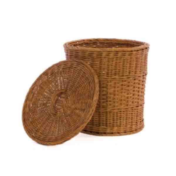 CESTA COM TAMPA RATTAN CARLIN DIAM 26 X A30 X 30 CM