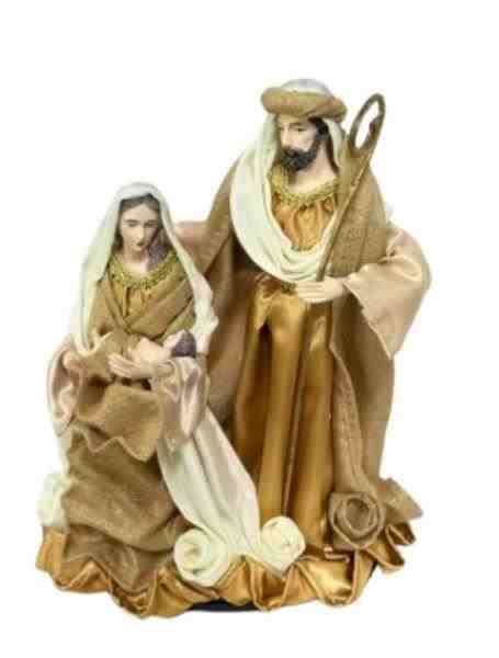 SAGRADA FAMILIA TECIDO BRANCO / DOURADO 40CM