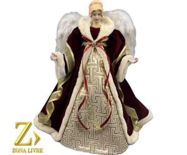 ANJO TOPO DE ARVORE VINHO 60CM