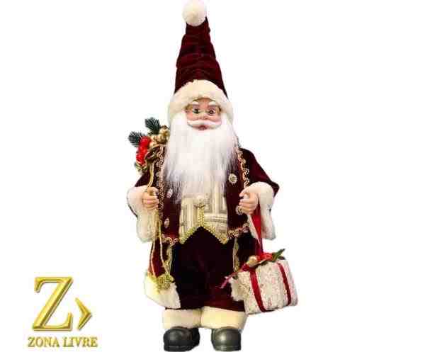 PAPAI NOEL MUSICAL VINHO 40CM