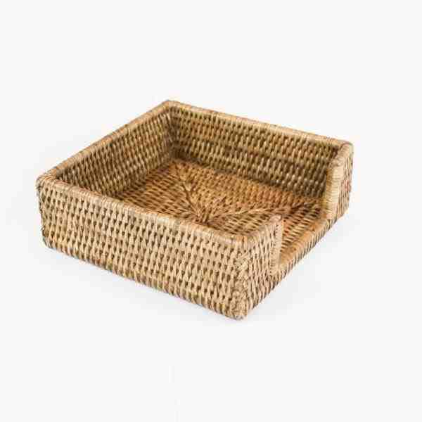 PORTA GUARDANAPOS EM RATTAN PAYA 18X18 CM