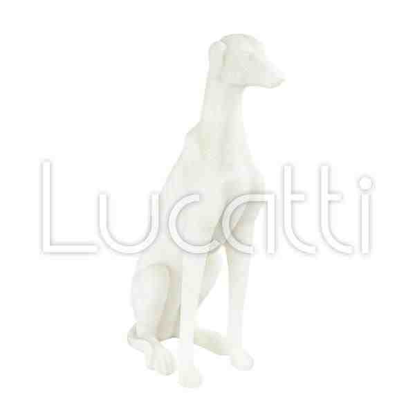 ESCULTURA EM RESINA CACHORRO BRANCO G