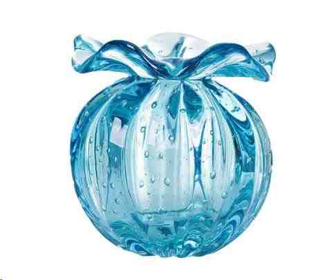 VASO DE DECORAÇÃO EM MURANO TROUXINHA LOVE AQUAMARINE – TAM P