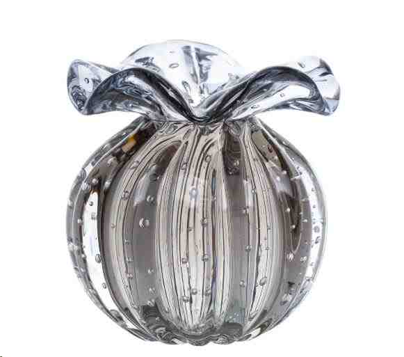 VASO DE DECORAÇÃO EM MURANO TROUXINHA LOVE GRAFITE – TAM PP