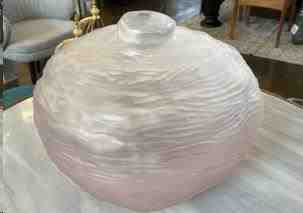 VASO DE VIDRO ROSA 29X29X4 (BX245-1DPIC)