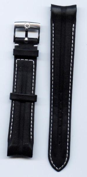 PULSEIRA COURO PRETA OMEGA