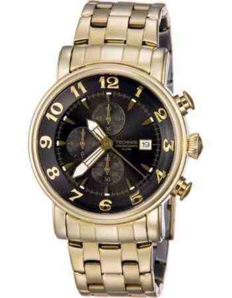REL.PULSO QTZ TECHNOS DOURADO MASC