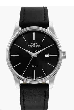 RELOGIO ANA/CX AÇO PULSEIRA COURO PRETO (DCRE 21013027)