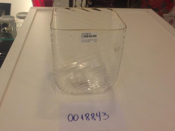 VASO QUADRADO MURANO TRANSP BRANCO OA