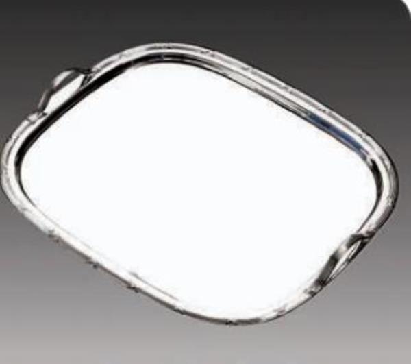 BANDEJA OBLONGA 51X43CM CROISE C/ ALCA PRATA