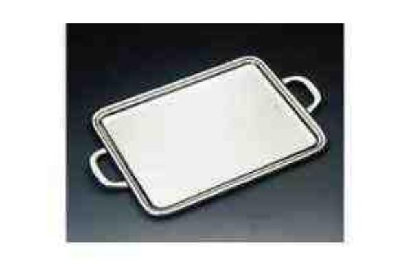 BANDEJA 42 X 33 CM BRONX C/ CORDAO LISO PRATA