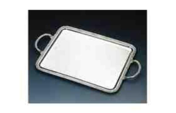 BANDEJA 42 X 33 CM CROISE C/ALÇA PRATA