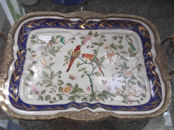 BANDEJA CENTRO MESA PASSAROS C/ BRONZE