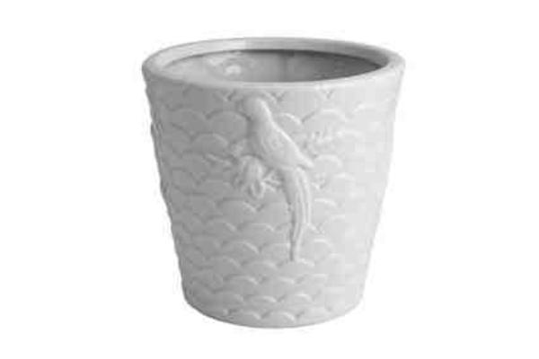 CACHEPOT BALDE “BLANC CHINE C/ PASSAROS”