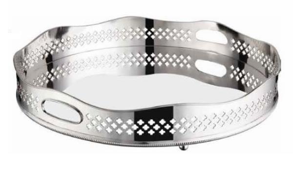 BANDEJA C/ GALERIA REDONDA DIAM 51CM ALT 9CM