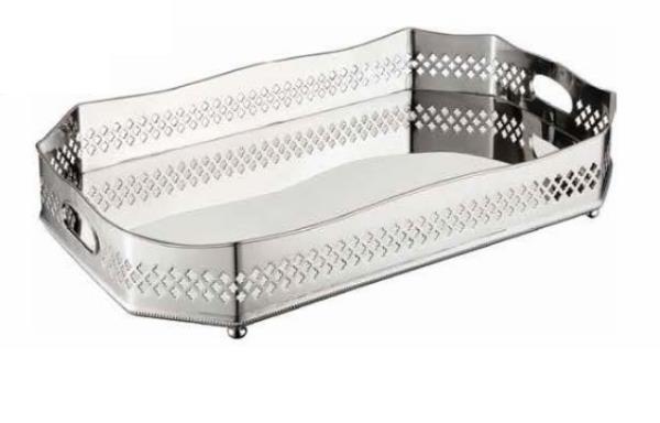 BANDEJA C/ GALERIA OITAVADA 52X31X9CM