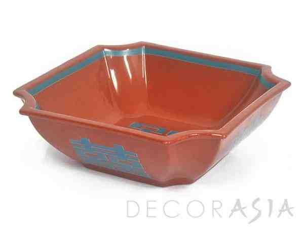 BOWL DOUBLE HAPPINESS CORAL/TURQUESA 3D096