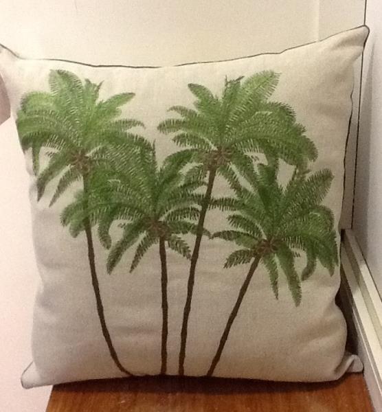 ALMOFADA QUATRO COQUEIROS NO LINHO NT/VD