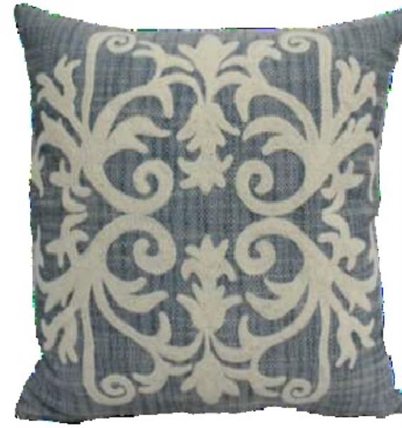 ALM RUSTICA 52X52 AZUL BORDADA MOD 01