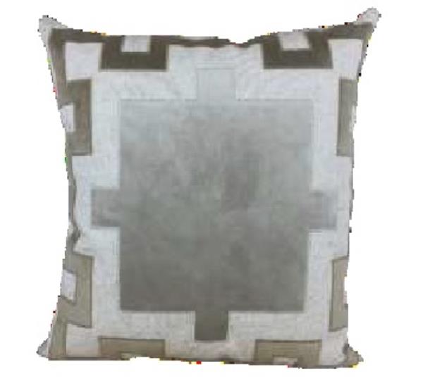 ALM LINHAO 52X52 C/ APLIQ GEO BEGE/ PALHA MOD 1