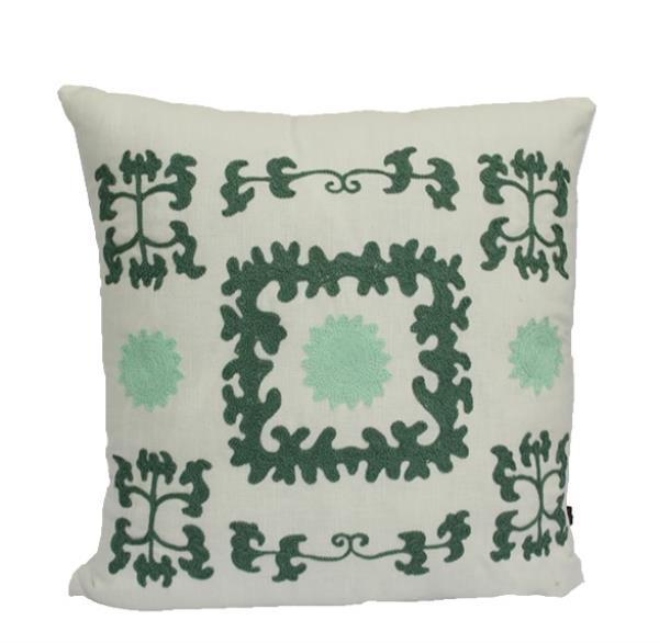 ALM RUSTICA 52X52 VERDE BORDADA MOD 1